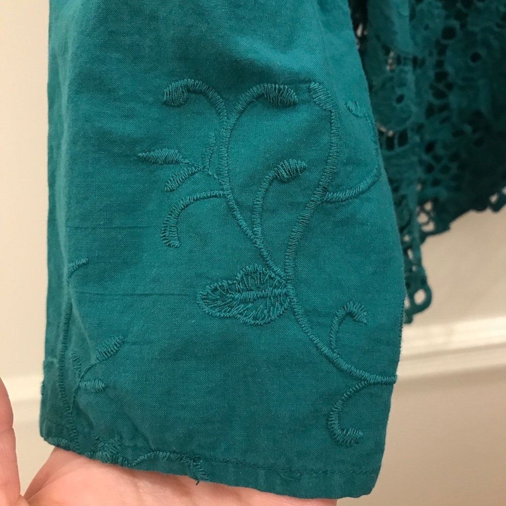 Kimchi Blue Teal Lace Blouse - Picture 6 of 12